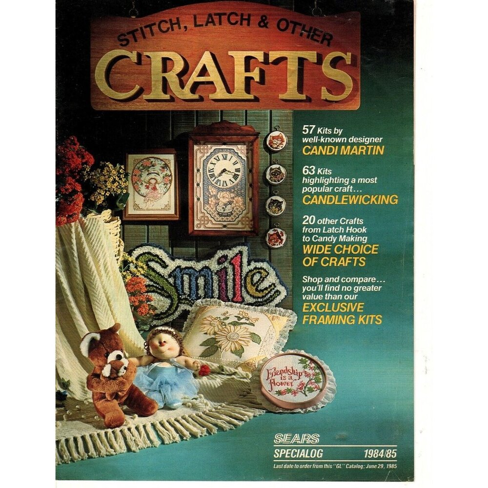 Sears Stitch, Latch and Other Crafts Specialog Vintage 1984 to 1985 Catalog